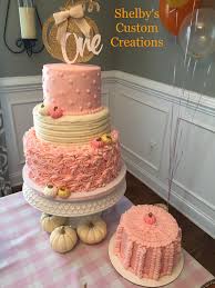 First Birthday Cake Flavor Ideas First Birthday Cake And Smash Cake All Buttercream Top Two Layers Of Cake Are Pumpkin Flavor Pumpkin 1st Birthdays First Birthday Cakes Pumpkin First Birthday