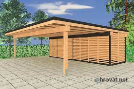 Mizarstvo Hrovat Madrid Lopa Z Nadstreskom Uberdachung Garten Schuppen Carport Modern