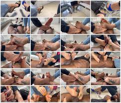 Footjob on internet technician - Goddess Grazi and Empress Bella