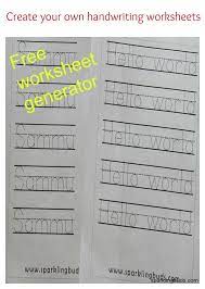 create your own handwriting worksheets sparkling buds free for kids 