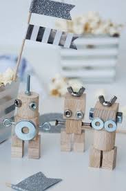 Basteln Malen Kuchen Backen Roboter Party Kinder Basteln Holz Basteln Mit Kindern Basteln