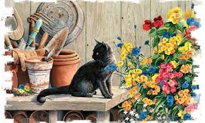 My name is tracie kiernan, artist and creator of step by step painting, llc. Comments On Cats Flower Art Flowers Helper Artwork Animal Garden Black Feline Table Pet Susan Pots Painting Bourdet Cat Gardener Image C Jpg Cats Wallpaper Id 2442726 Desktop Nexus Animals
