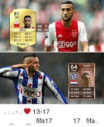 Hakim ziyech pas dans la logique d'un départ 2021.07.28 foot afrique clermont foot : 81 Cam Ziyech 73 Pac 80 Dr 78 Sho 46 Def 82 Pas 65 Phy Career 11 Age 23 Pot 84 64 Ziyech 4 1 2 1 2 Cam 71 Pac 65 Dri 63 Sho 40