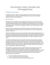 Hujan asid ini terbentuk oleh sulfur dioksida, penyakit di atmosfera, yang jatuh dengan hujan di alam. Pencemaran Udara Tavisha Aleesya Flip Pdf Anyflip