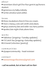 Apart from that, choosing the perfect bio. Account Ratings Cfcu Awesomexgurl Wattpad