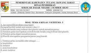 Mengurangi hambatan di air sehingga mudah. Download Soal Kelas 5 Tema 6 K13 Revisi 2018 Semester 2 Dicariguru Com