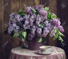 Coffee table for livingroom dust cover table cloth cover cloth lace embroidered. Retro Still Life Bouquet Of Lilac And Tea Cup On The Table With Stock Photo Picture And Royalty Free Image Image 80315770
