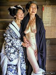 Porn image of 80 japanese skinny vintage geisha saggy tits partially nude  created by AI