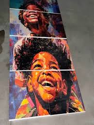 Still a work in progress — final panels going on, touch up paint, gloss and  sealer…custom frame coming next — but I couldn’t help but pause and smile.,  This 6ft canvas is full of color, emotion, and ...