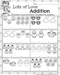 Kindergarten Math And Literacy Worksheets For February Planning Playtime Kindergarten Math Worksheets Math Addition Worksheets Valentine Math Worksheet