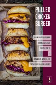 Pulled Chicken Burger Sandwich Etc Leckeres Gezupftes Huhnchen Vom Grill Livingbbq De Rezept Lecker Slow Cooker Rezepte Huhn Pulled Pork