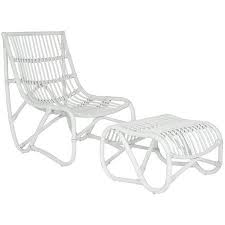 Safavieh Shenandoah Indoor Outdoor Mid Century Rattan Accent Chair Walmart Com With Images Outdoor Wicker Chairs Ottoman Set White Wicker Chair