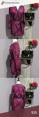 Banana Republic Purple Plaid Belted Dress In 2020 Belted Dress Fashion Clothes Design