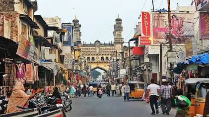 Vibrant lac bangles and bridal wares at Laad Bazaar, AI generated
