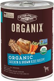 For example, if an organic dog food contains chicken, it is. Castor Pollux Organix Organic Chicken Brown Rice Recipe Adult Canned Dog Food 12 7 Oz Case Of 12 Chewy Com