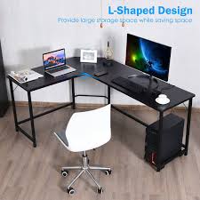 L Shaped Corner Computer Desk Laptop Gaming Table Workstation In 2020 Desk Gaming Desk Room Diy Desk Plans