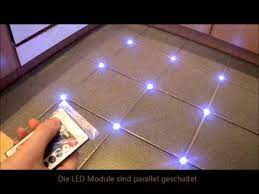 Eine möglichkeit für eine treppe mit licht ist die treppenstufenbeleuchtung. Fliesen Rgb Led Steuerbar Www Deckenru De Spiel Mit Rgb Controller Licht Boden Beleuchtung Youtube
