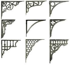Vintage shelf brackets luxurious style. Antiques Pair Cast Iron Shelf Brackets Industrial Vintage Iron Bridge Style Metal 7 X 7 Hooks Brackets Curtain Rods Utit Vn