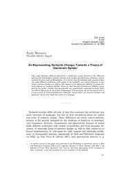 Changes can take originate in language learning, or through language contact, social differentiation, and natural processes in usage. Pdf On Representing Syntactic Change Towards A Theory Of Diachronic Syntax