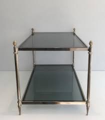 Glass coffee tables are inherently contemporary while wood coffee tables fit traditional, rustic and transitional themes. Neoclassical Style Silvered Coffee Table With Blue Smoked Glass 1940s For Sale At Pamono