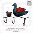 Wrought Iron Colorful Duck Key Holder
