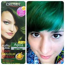 It's a fairly simple process and doing it yourself. Cruset A902 Green Permanent Punk Style Hair Dye Color Cream Plus Argan Oil All Thai Shop