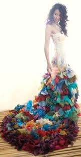Custom Made Coloured Wedding Dress By Chrissy Wai Ching Rainbow Wedding Dress Colorful Dresses Colored Wedding Gowns