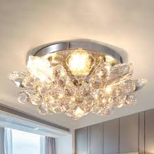Install the correct size light bulb in the fixture's. Crystal Ball Cascade Semi Flush Mount Light Fixture Modern Gold Silver Led Ceiling Light For Bedroom Beautifulhalo Com