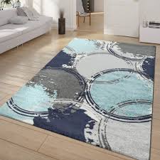 These rugs add to the beauty of the place where they are located and add to the elegance of the furniture that is kept there. Teppich Wohnzimmer Muster Kreise Blau Teppichmax