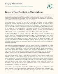 The data taken are derived. Causes Of Road Accidents In Malaysia Essay Phdessay Com