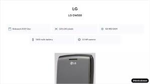 LG GW550 Full Device Specifications ...