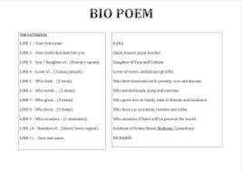 How To Write A Biopoem By High School English La And American History
