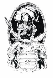 Black And White Illustration Black And White Illustrations By Adam Isaac Jackson Black And White Illustration Pirate Girl Tattoos Pirate Tattoo