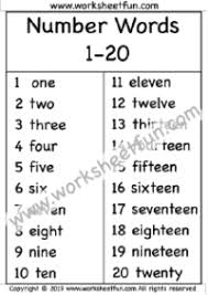Zero One Two Three Four Five Six Seven Eight Nine Ten Eleven Twelve Numbers In Words 1 20 Number Words Chart One Worksheet In 2020 Number Words Worksheets Number Words Chart Number Words