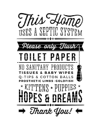 Bathroom Sign Septic System Only Flush Toilet Paper No Hopes Bathroom Signs Funny Toilet Signs Septic System
