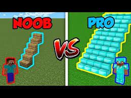 Minecraft Noob Vs Pro Staircase In Minecraft Youtube