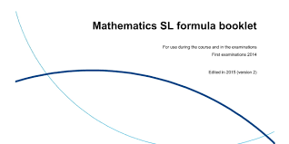 Ib Sl Math Formula Booklet 2021 Ingel Soong