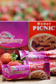Dodol Picnic Strawberry Flavour Special Gift From Garut City West Java Indonesia
