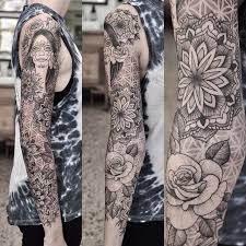 Almost Done With Laine S Sleeve One Session To Go Thanks Mate Great To See You Again Done Vicmar Floral Tattoo Sleeve Sleeve Tattoos Mandala Tattoo Sleeve