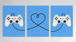 Playstation Ps Couple Game Room Poster Set Retro Poster Video Game Decor Video Game Wall Art Video Game Room Decor