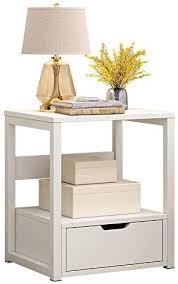 Fthome 2 Tier Modern Square End Table Side Table Us Fast Shipment Night Stand Bedside Coffee Table Nightstan Bedroom Night Stands Chic Bedside Table Furniture