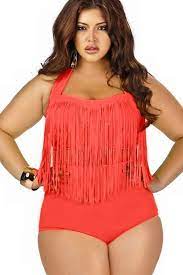 Plus Size Timeless Fringed Halter Bandeau Bikini Two Piece Swimsuit In 2021 Women S Plus Size Swimwear Plus Size Swimwear Plus Size Bikini