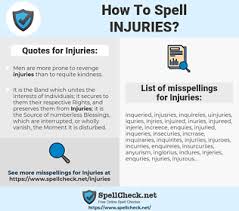 How To Spell Injuries And How To Misspell It Too Spellcheck Net