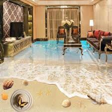 Benutzerdefinierte 3d Boden Wandbild Tapete Pvc Selbstklebende Wasserdichte Meer Strand Landschaft 3d Fliesen Bad Wohnzimmer Wan 3d Fliesen Tapeten Wandmalerei