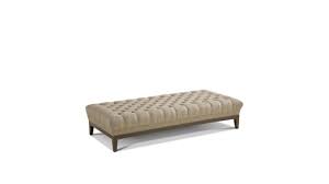 Habille De Cuir Tango Vachette Fleur Rectifiee Pigmentee Et De Tissu Saville Linen Assise Couette De Plume Et Repose Pieds Decoration Classique Coussin Deco