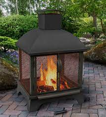 A fire pit is a great way to spend a summer night outdoors or keep warm when the weather gets chilly. Redford Fireplace Style Wood Burning Fire Pit With Chimney Black Plowhearth
