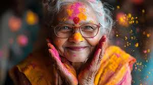 Splatter of dreamy lavender paint dotted with confetti erupts joyfully for  Holi festivities or Vanity Day celebrations 71547081 Stock Photo at Vecteezy