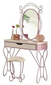 Acme Priya Ii Vanity Desk And Mirror White And Light Purple Vanity Set With Mirror Vanity Set Girls Vanity Set