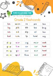 Complete the following sentences using is, am or are. Grade 2 Fal Afrikaans Spelling Words Flash Cards Teacha