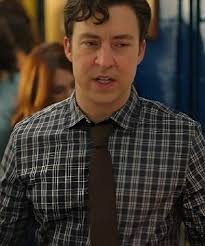 English Teacher S02 Brian Jordan Alvarez Grey Checkered Shirt